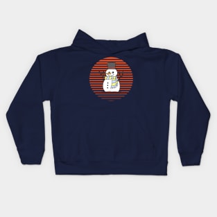 Christmas Cute And Funny Snowman In The Hat Kids Hoodie